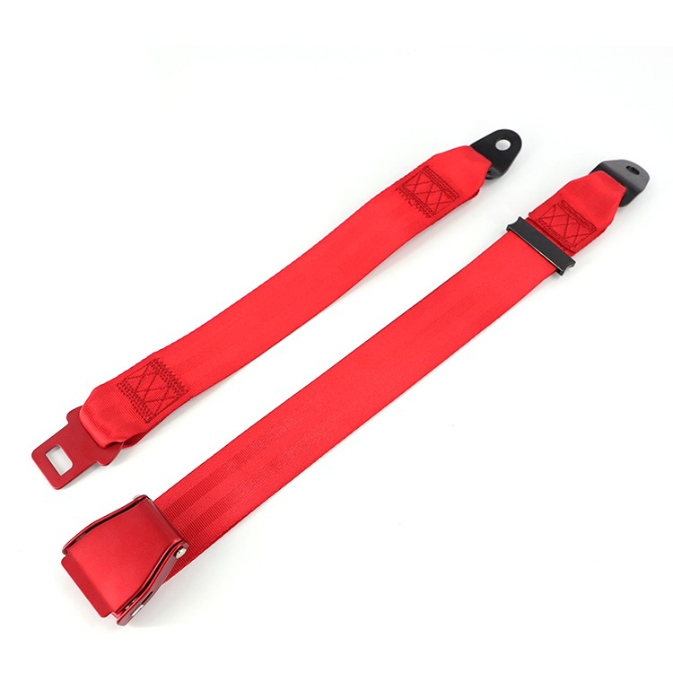 Aluminum airplane safety buckle seat belt webbing red aircraft seat belt 