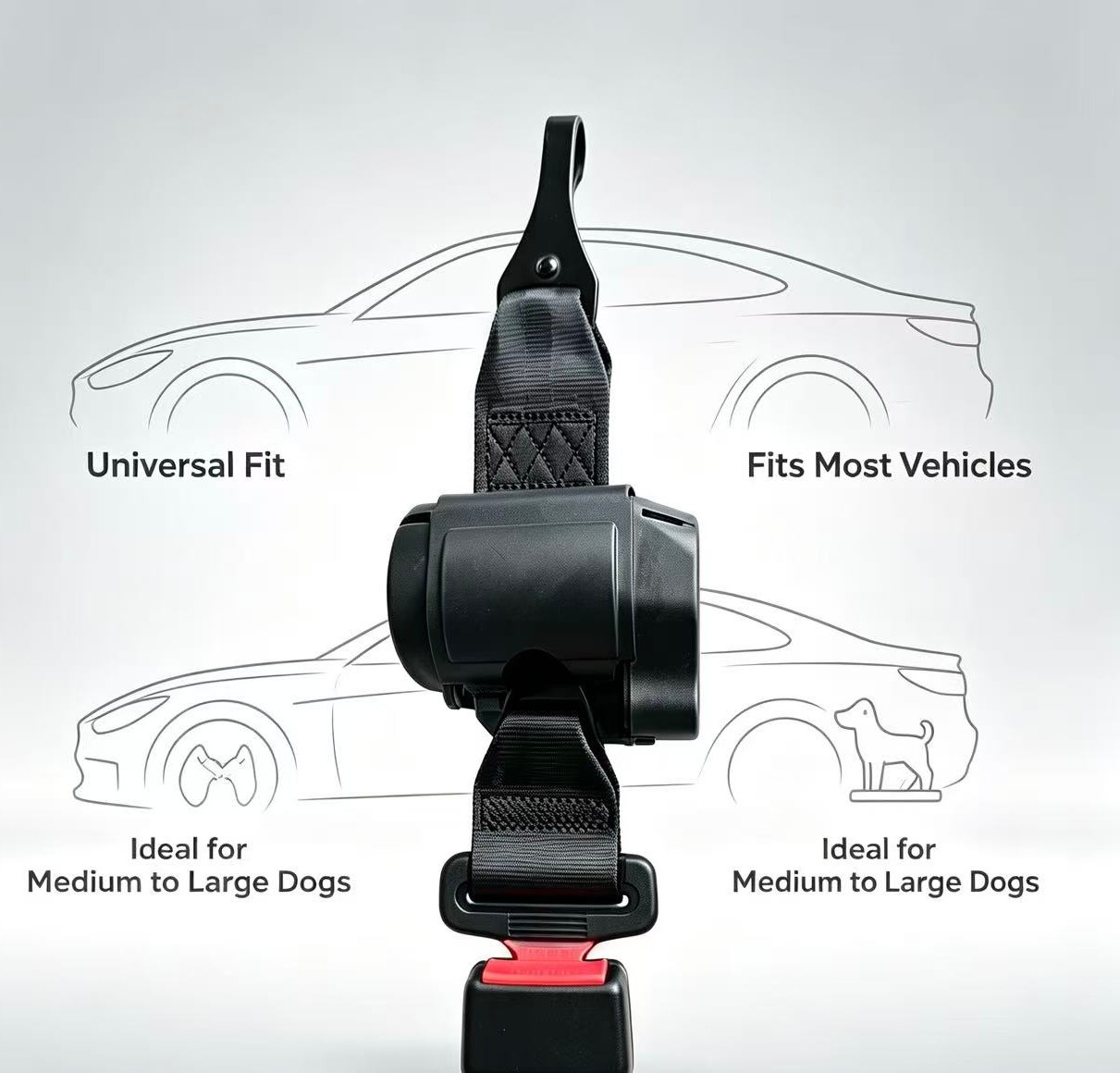 ELR Lock Retractable Pet Car seat belt - Image 1