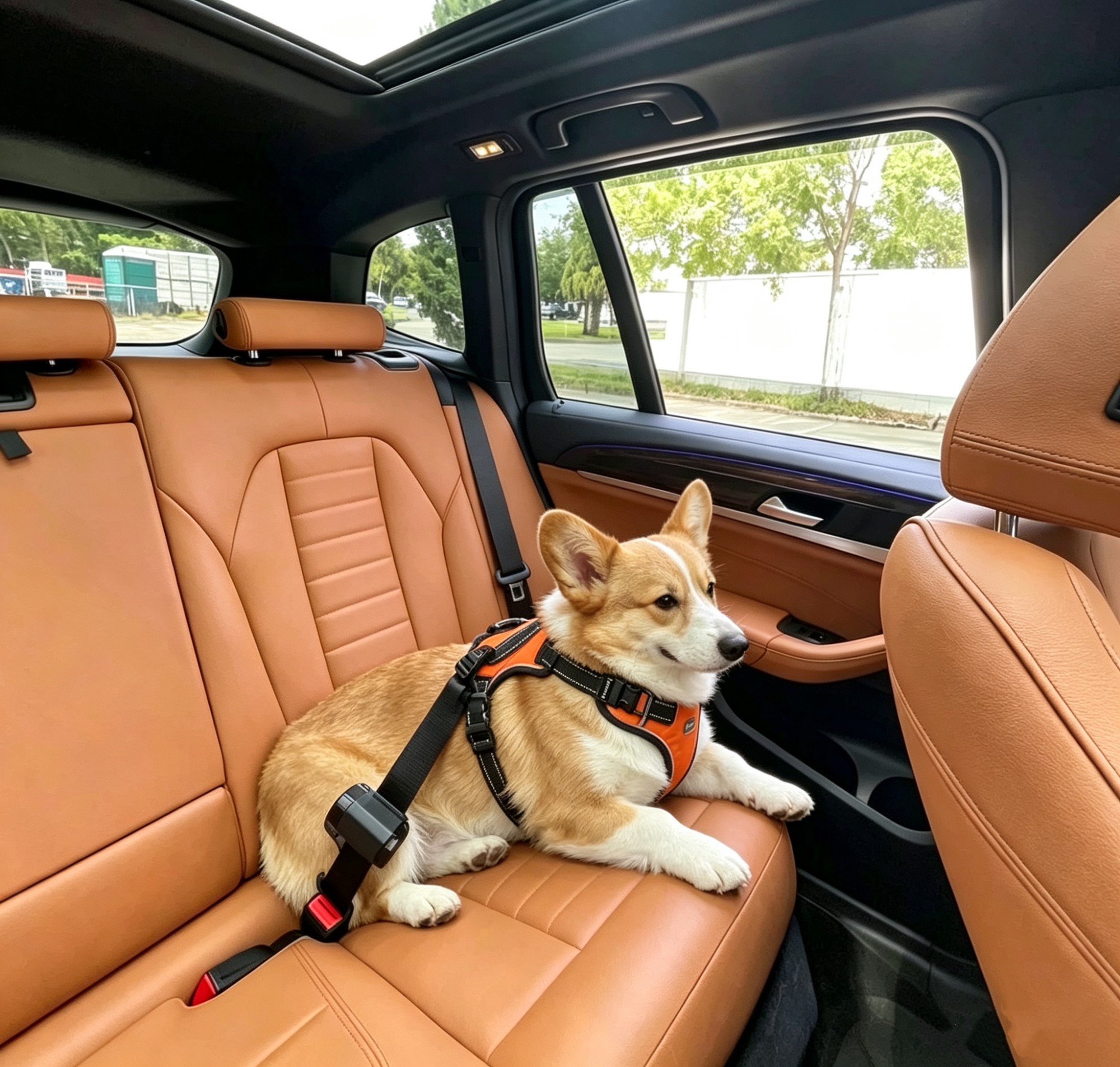 Auto-Lock Retractable Dog Car Safety Tether