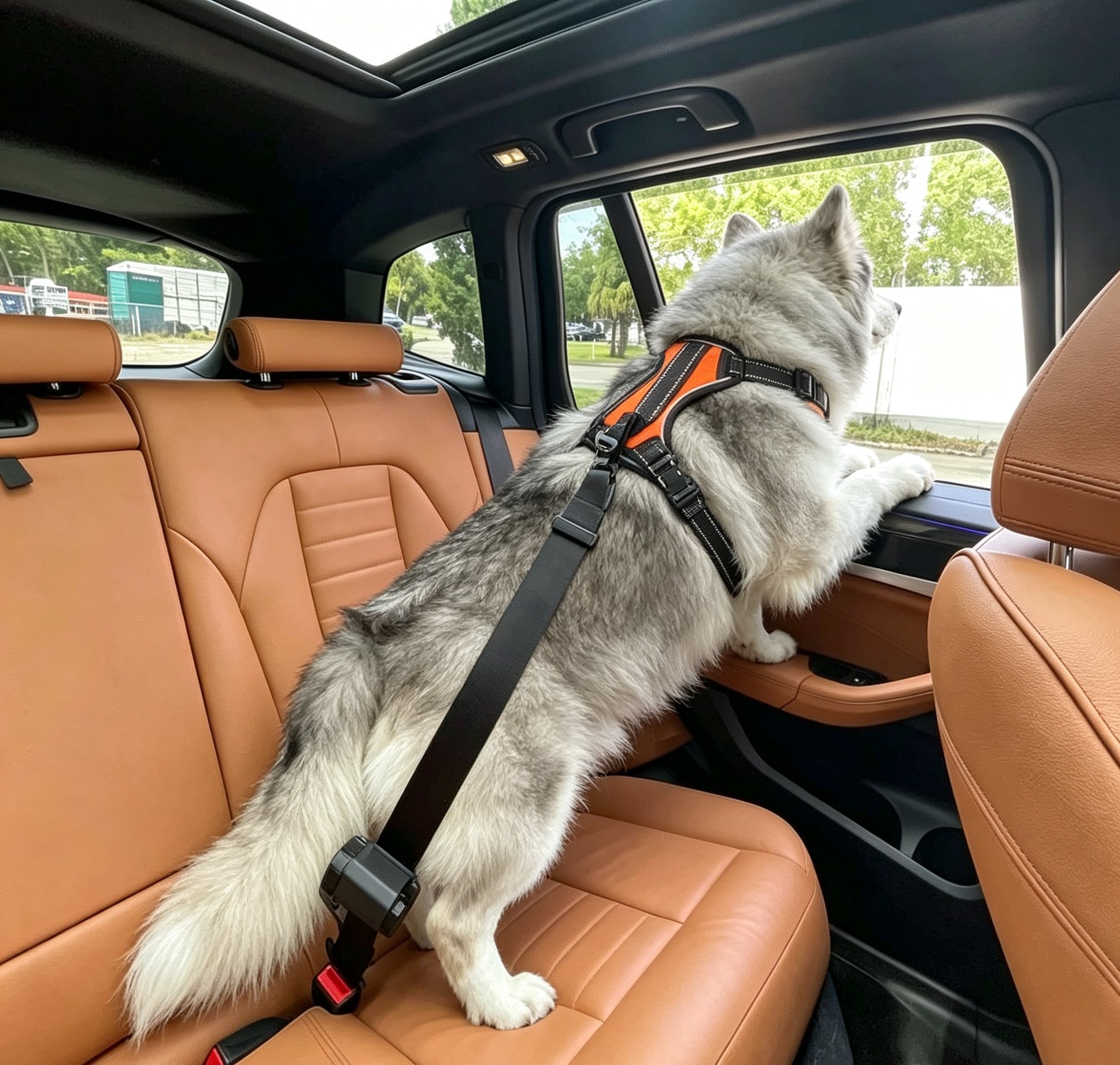 Auto-Lock Retractable Dog Car Safety Tether